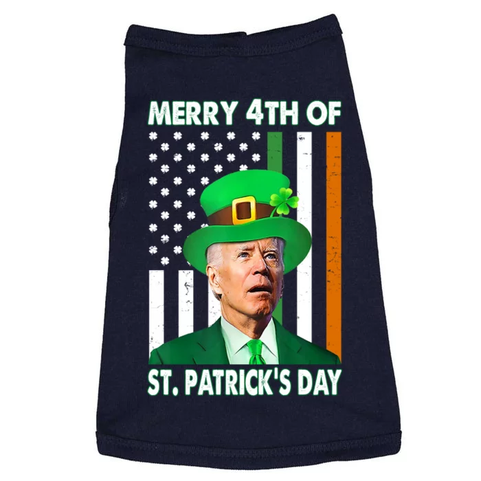 Merry 4th Of St Patrick's Day Confused Joe Biden Funny Doggie Tank