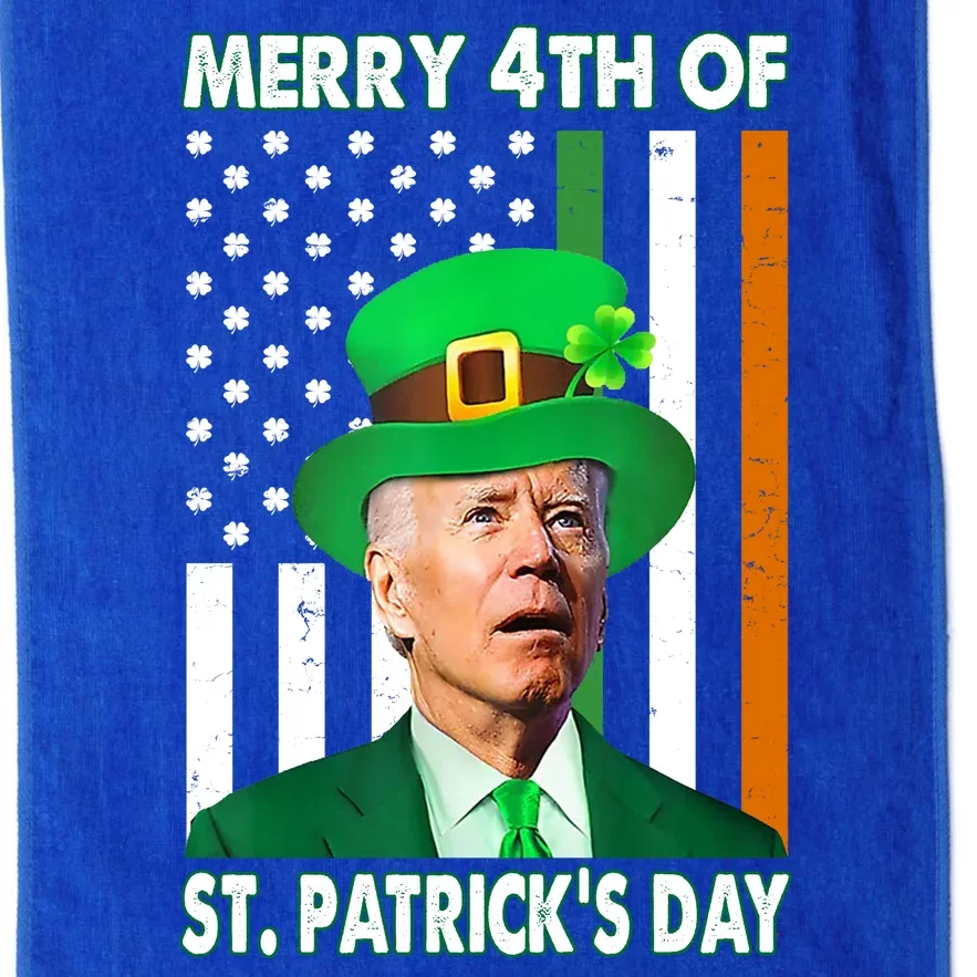 Merry 4th Of St Patrick's Day Confused Joe Biden Funny Platinum Collection Golf Towel