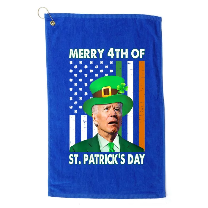 Merry 4th Of St Patrick's Day Confused Joe Biden Funny Platinum Collection Golf Towel