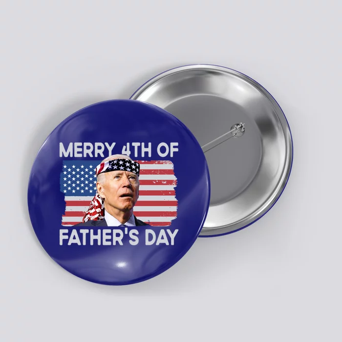 Merry 4th Of FatherS Day Confused Biden 4th Of July Gift Button