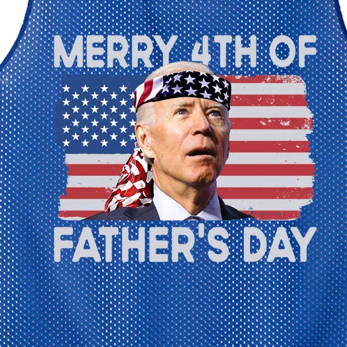 Merry 4th Of FatherS Day Confused Biden 4th Of July Gift Mesh Reversible Basketball Jersey Tank