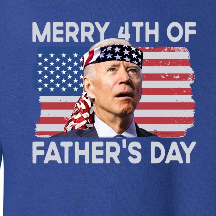 Merry 4th Of FatherS Day Confused Biden 4th Of July Gift Toddler Sweatshirt