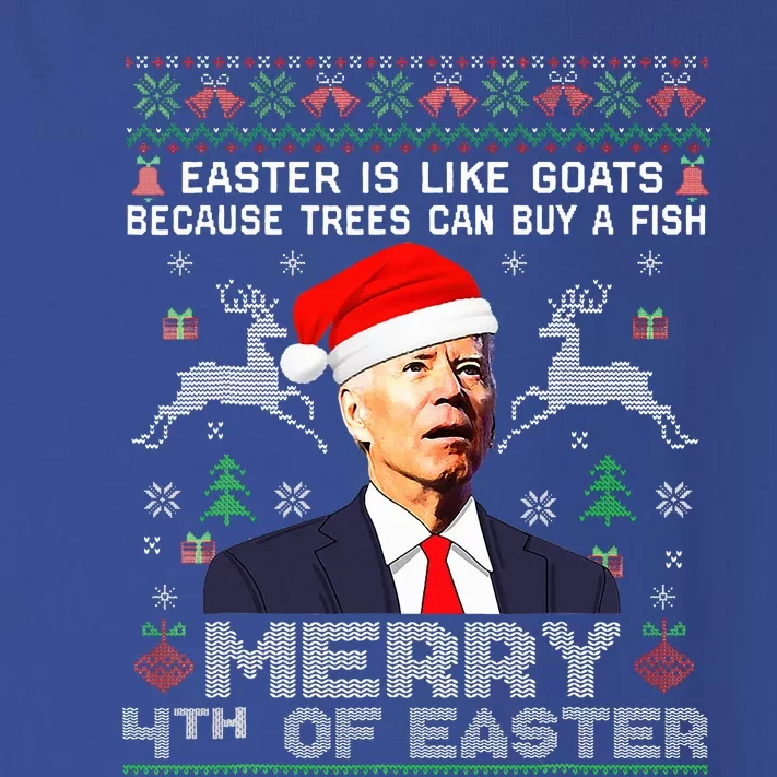 Merry 4th Of Easter Funny Biden Ugly Christmas Sweater Toddler Long Sleeve Shirt