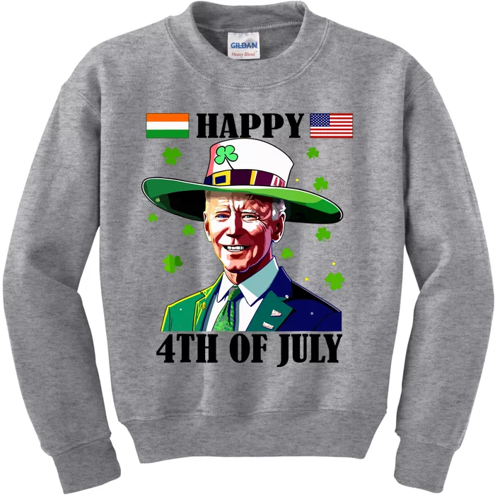 Merry 4th Of Easter Funny Joe Biden St Patricks Day Confused Kids Sweatshirt