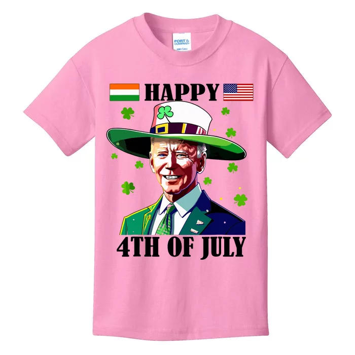 Merry 4th Of Easter Funny Joe Biden St Patricks Day Confused Kids T-Shirt