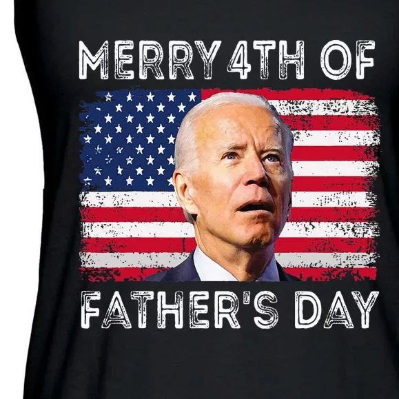 Merry 4th of July Father's Day 4th of July Ladies Essential Flowy Tank