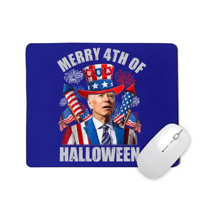 Merry 4th Of Halloween Joe Biden Confused 4th Of July 2024 Gift Mousepad