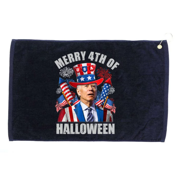 Merry 4th Of Halloween Joe Biden Confused 4th Of July 2024 Gift Grommeted Golf Towel