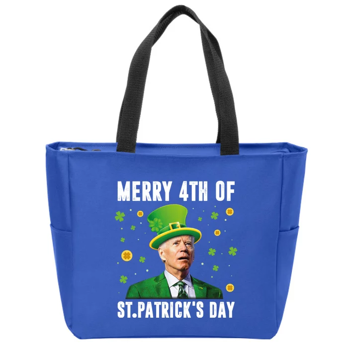 Merry 4th Of St Patricks Day Confused Funny Joe Biden Meaningful Gift Zip Tote Bag