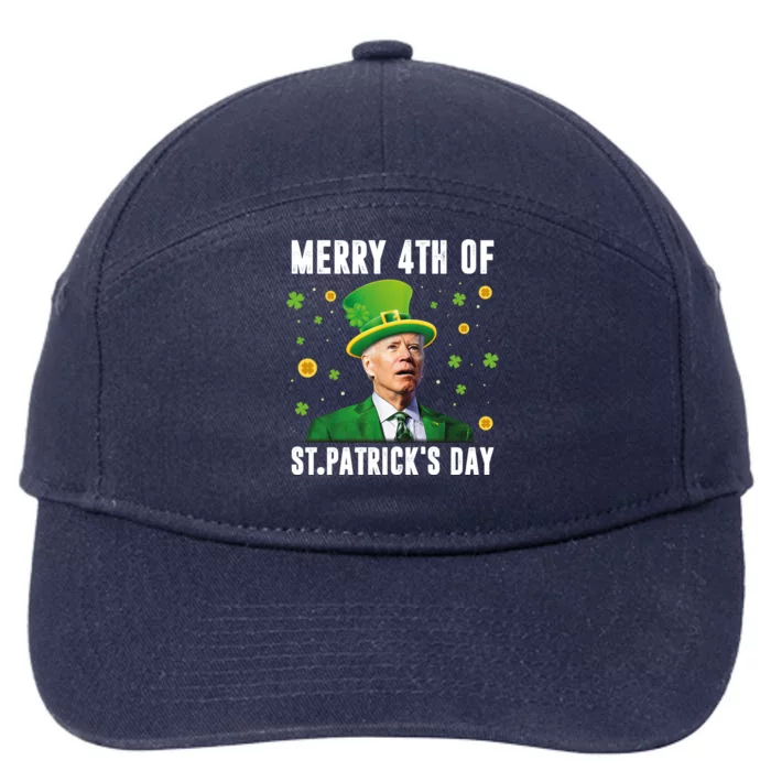 Merry 4th Of St Patricks Day Confused Funny Joe Biden Meaningful Gift 7-Panel Snapback Hat