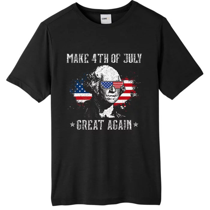 Make 4th Of July Great Again Funny Sunglasses Us Patriotic ChromaSoft Performance T-Shirt