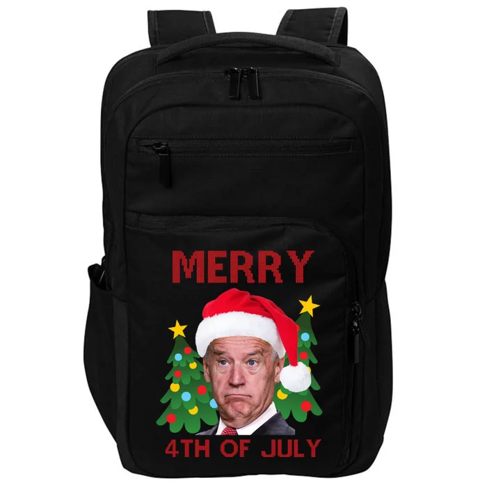 Merry 4th Of July Funny Joe Biden Ugly Christmas Impact Tech Backpack