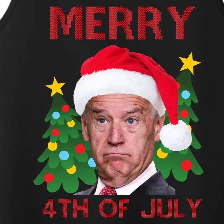 Merry 4th Of July Funny Joe Biden Ugly Christmas Performance Tank