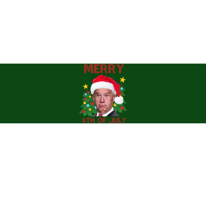 Merry 4th Of July Funny Joe Biden Ugly Christmas Bumper Sticker