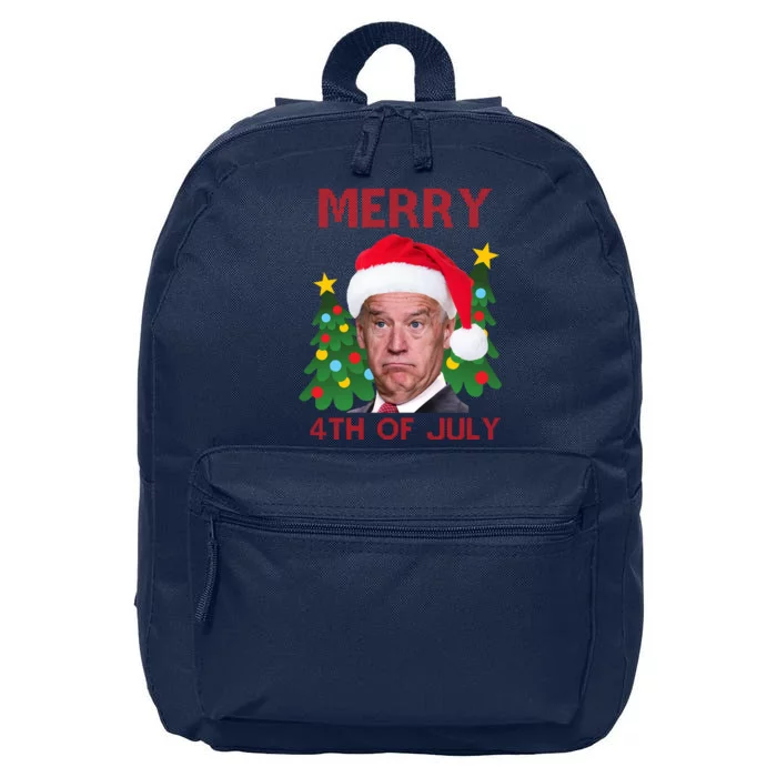 Merry 4th Of July Funny Joe Biden Ugly Christmas 16 in Basic Backpack