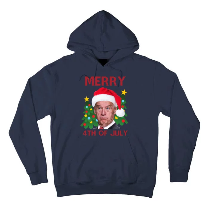 Merry 4th Of July Funny Joe Biden Ugly Christmas Tall Hoodie