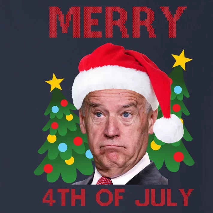 Merry 4th Of July Funny Joe Biden Ugly Christmas Toddler Long Sleeve Shirt