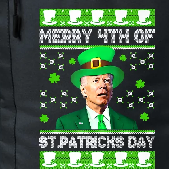 Merry 4th Of St Patricks Day Joe Biden Leprechaun Hat Clover Daily Commute Backpack