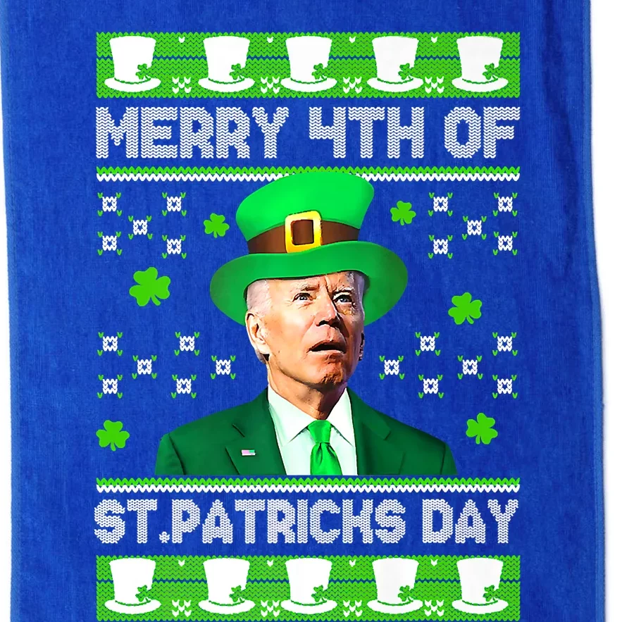 Merry 4th Of St Patricks Day Joe Biden Leprechaun Hat Clover Platinum Collection Golf Towel