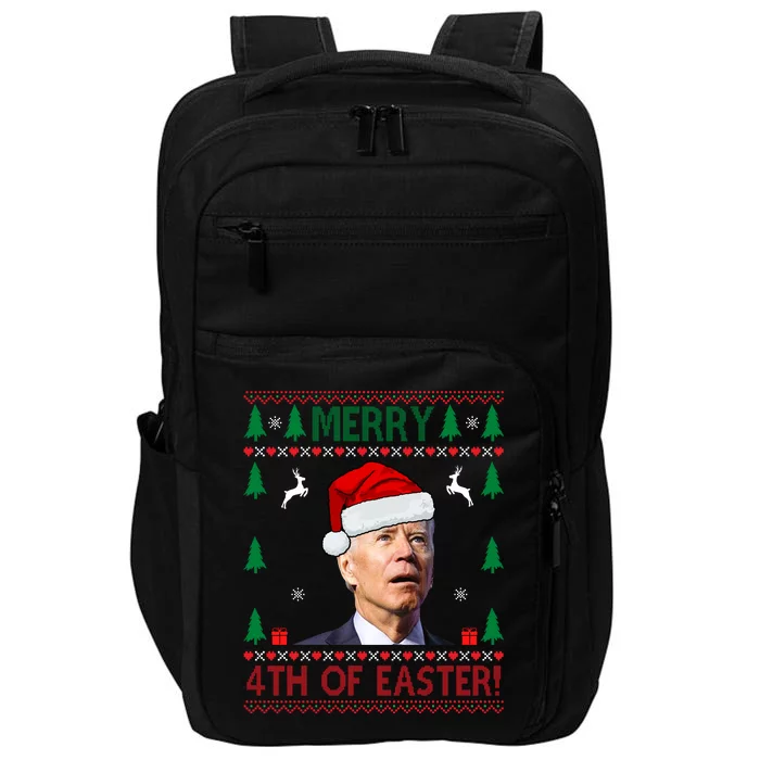 Merry 4th Of Easter Funny Joe Biden Ugly Christmas Impact Tech Backpack