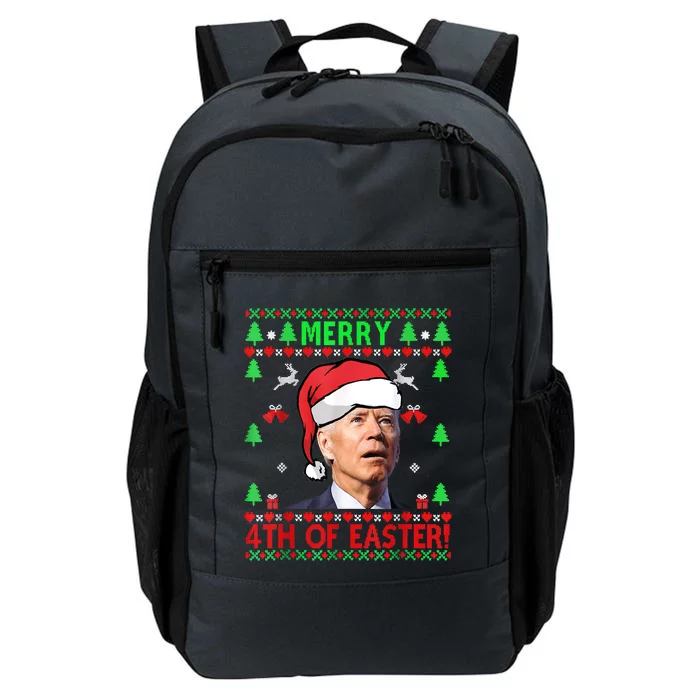 Merry 4th Of Easter Funny Joe Biden Christmas Ugly Sweater Daily Commute Backpack