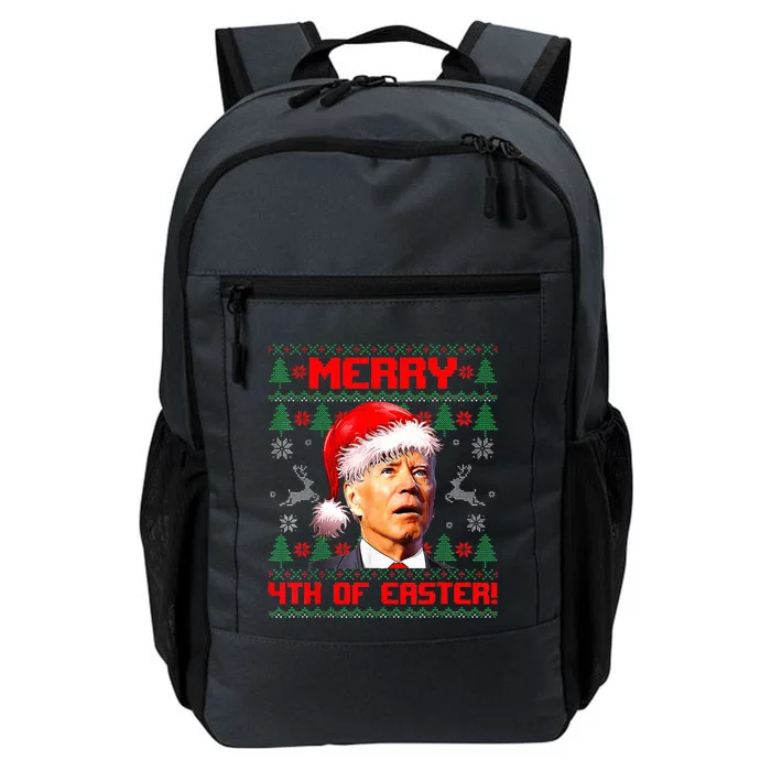 Merry 4th Of Easter Funny Joe Biden Christmas Ugly Sweater Daily Commute Backpack