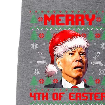 Merry 4th Of Easter Funny Joe Biden Christmas Ugly Sweater Doggie 3-End Fleece Hoodie