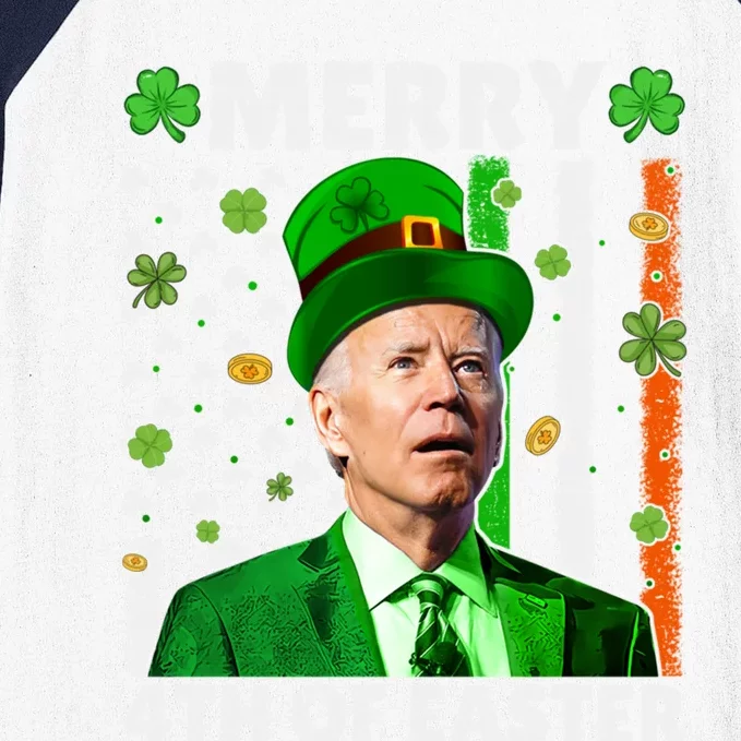 Merry 4th Of St PatrickS Day Funny Joe Biden Leprechaun Hat Meaningful Gift Baseball Sleeve Shirt