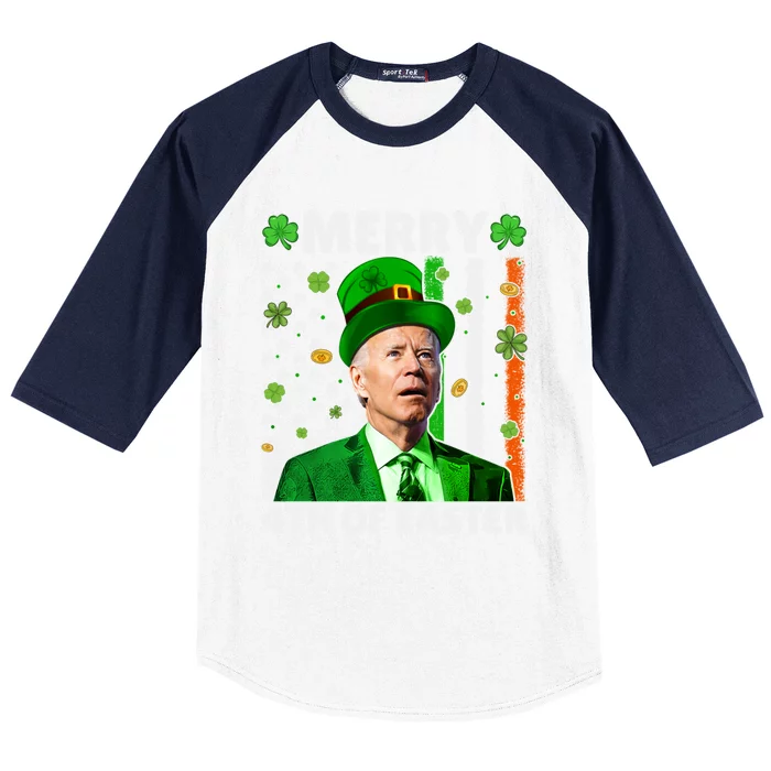 Merry 4th Of St PatrickS Day Funny Joe Biden Leprechaun Hat Meaningful Gift Baseball Sleeve Shirt