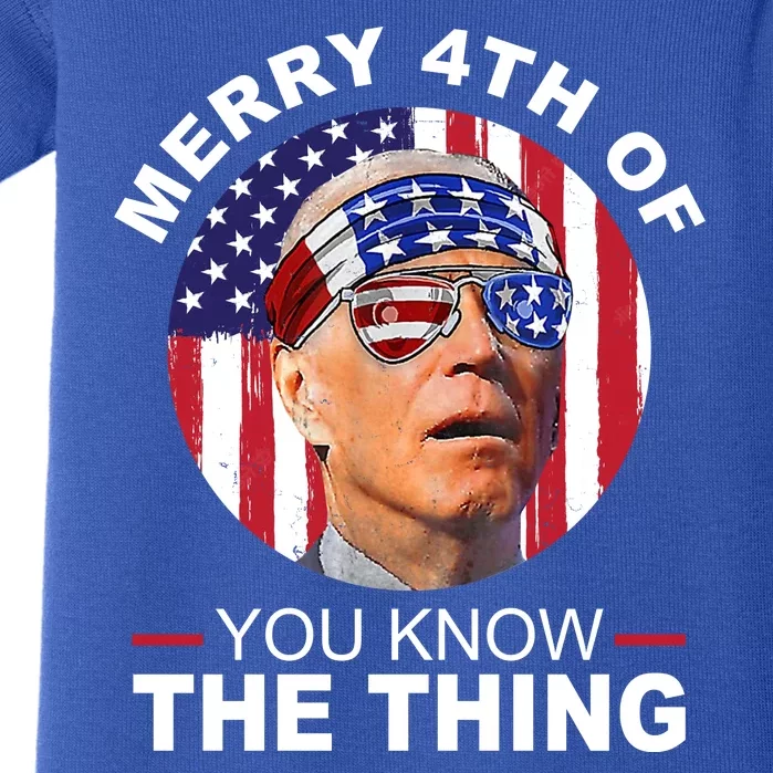 Merry 4th Of You Know The Thing Confused Biden 4th Of July Baby Bodysuit