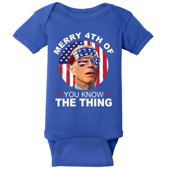 Merry 4th Of You Know The Thing Confused Biden 4th Of July Baby Bodysuit