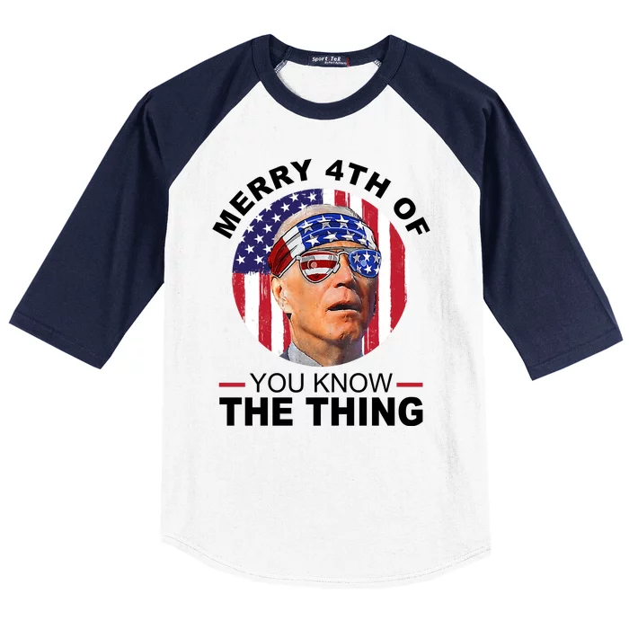 Merry 4th Of You Know The Thing Confused Biden 4th Of July Baseball Sleeve Shirt