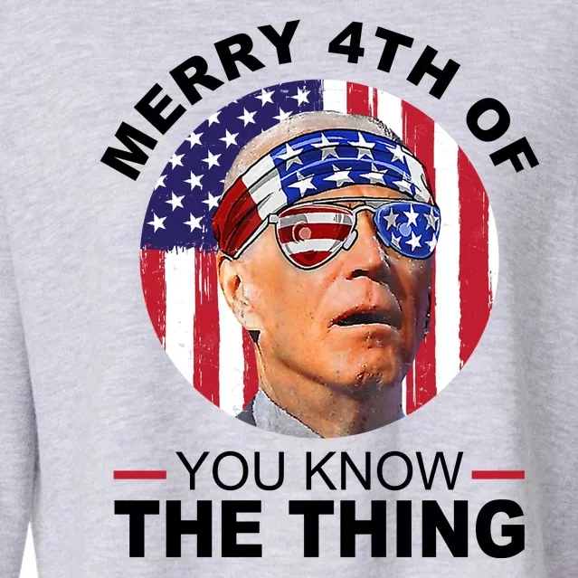 Merry 4th Of You Know The Thing Confused Biden 4th Of July Cropped Pullover Crew