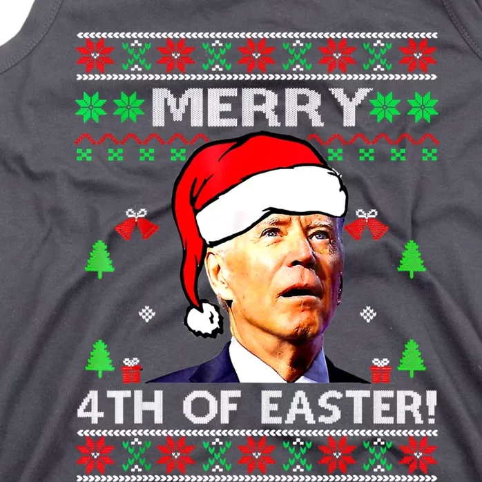 Merry 4th Of Easter Funny Joe Biden Christmas Ugly Sweater Tank Top