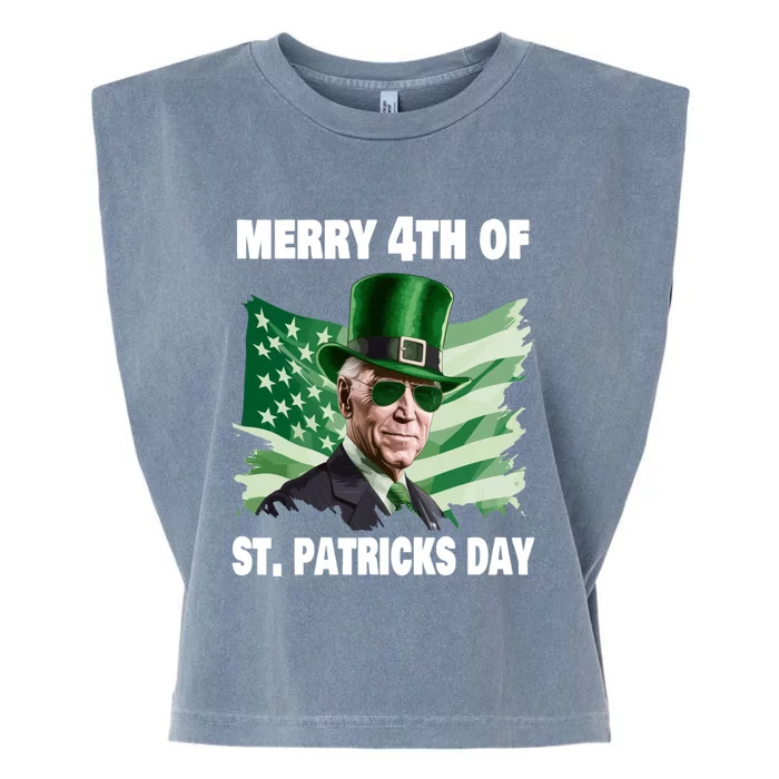 Merry 4th Of St PatrickS Day Funny Joe Biden Leprechaun Hat Gift Garment-Dyed Women's Muscle Tee