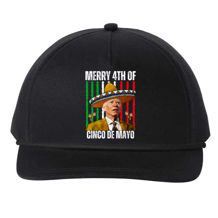 Merry 4th Of Cinco De Mayo Day Joe Biden Sombrero Hat Funny Snapback Five-Panel Rope Hat