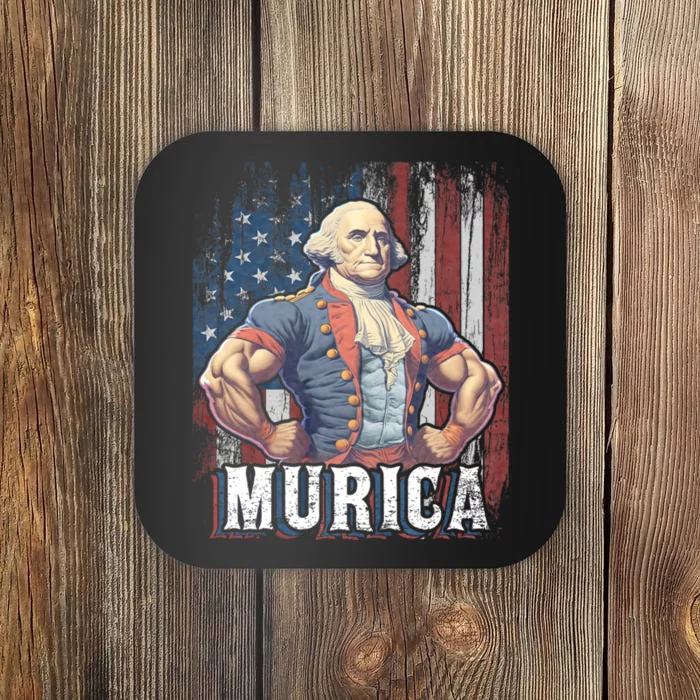 Murica 4th Of July Patriotic Funny George Washington July 4th Coaster