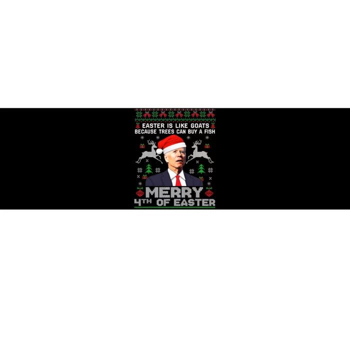 Merry 4th Of Easter Funny Biden Ugly Christmas Sweater Bumper Sticker