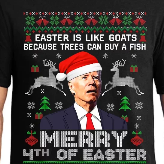 Merry 4th Of Easter Funny Biden Ugly Christmas Sweater Pajama Set