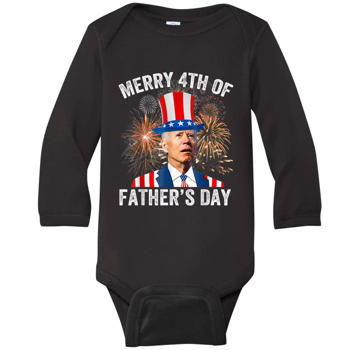 Merry 4th Of July Shirts Fathers Day 4th Of July Baby Long Sleeve Bodysuit