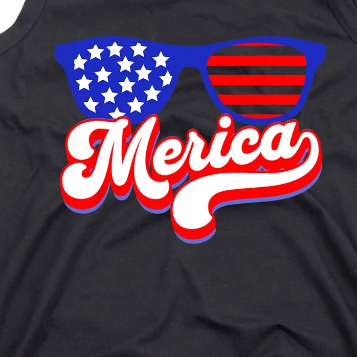 Merica 4th Of July Patriotic American Flag Apparel Tank Top