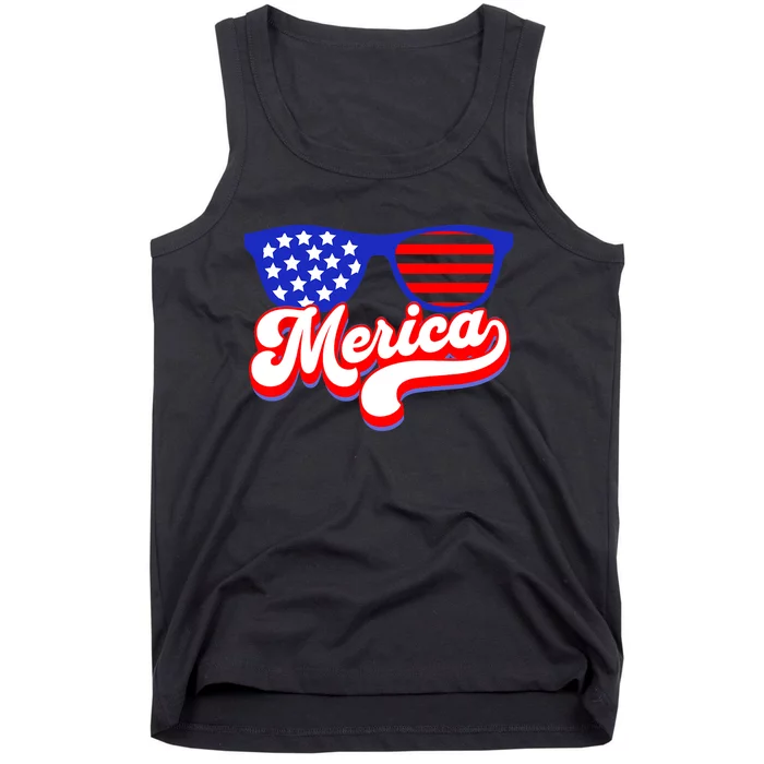 Merica 4th Of July Patriotic American Flag Apparel Tank Top