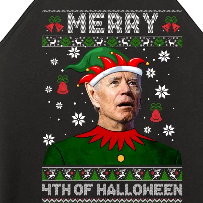 Merry 4th Of Halloween Funny Joe Biden Christmas Ugly Sweater Women’s Perfect Tri Rocker Tank