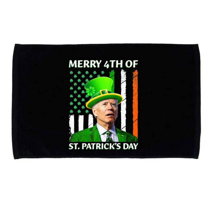 Merry 4th Of St Patrick's Day Funny Leprechaun Joe Biden Microfiber Hand Towel