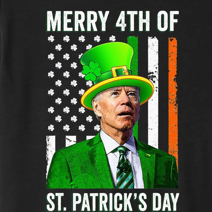 Merry 4th Of St Patrick's Day Joe Biden Leprechaun Hat ChromaSoft Performance T-Shirt