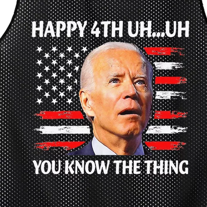 Merry 4th Of Uh Oh You Know The Thing Anti Biden Memorial Mesh Reversible Basketball Jersey Tank