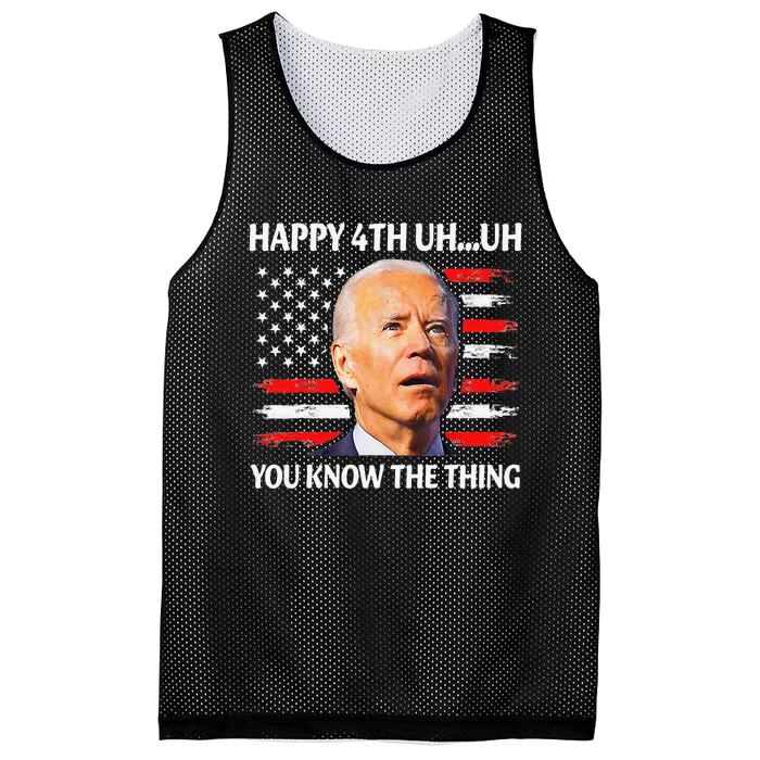 Merry 4th Of Uh Oh You Know The Thing Anti Biden Memorial Mesh Reversible Basketball Jersey Tank