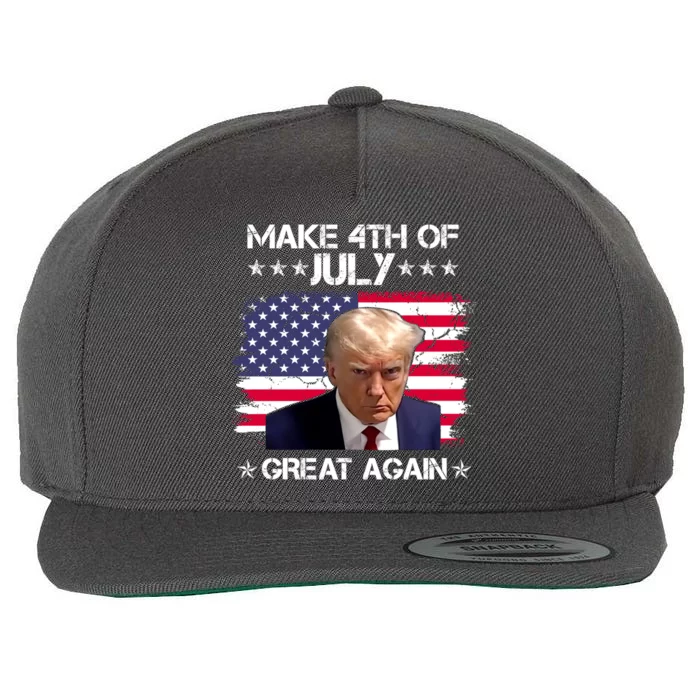 Make 4th Of July Great Again Trump Mugshot Save America 2024 Gift Wool Snapback Cap