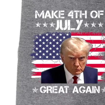 Make 4th Of July Great Again Trump Mugshot Save America 2024 Gift Doggie 3-End Fleece Hoodie