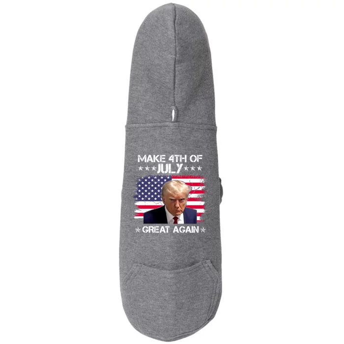 Make 4th Of July Great Again Trump Mugshot Save America 2024 Gift Doggie 3-End Fleece Hoodie